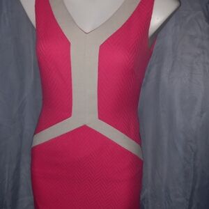 Pink and Cream Sleeveless Dress